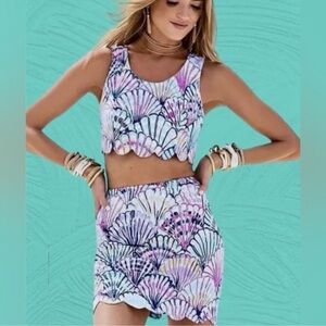 Lilly Pulitzer Oh Shello cropped set 6 Rare